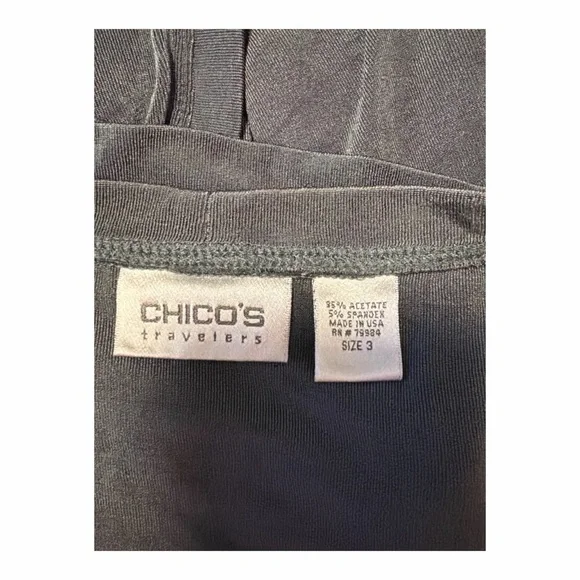 Chico’s Travelers Slinky Grey Open‎ Front Cardigan Size 3 (XL) - Picture 4 of 4